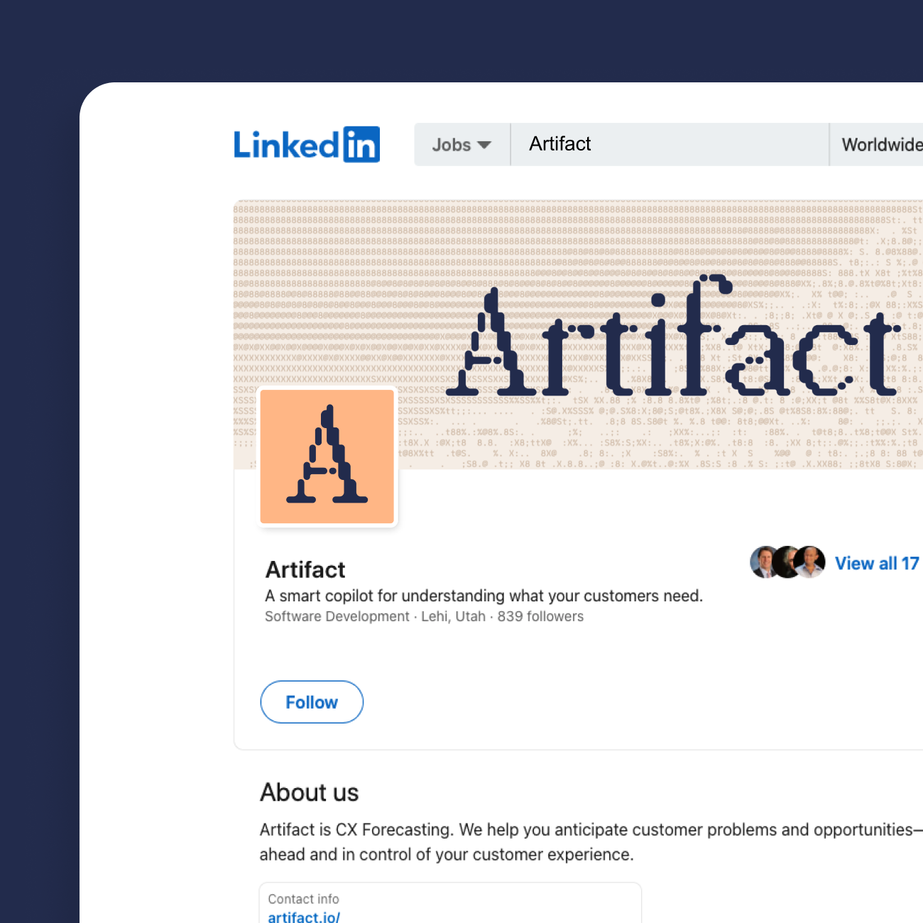 Artifact linkedinverybs