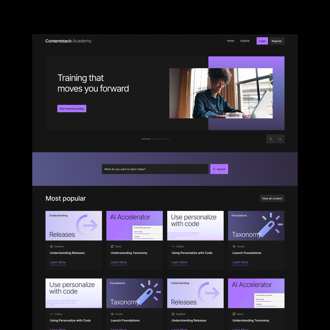 Contentstack academypage