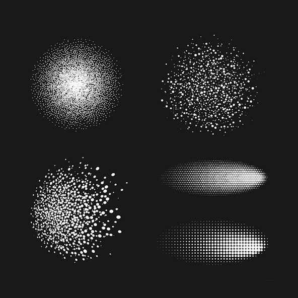 Vector shapes of bursts and dots to provide background texture