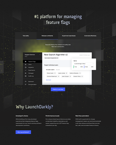 The LaunchDarkly Features Page