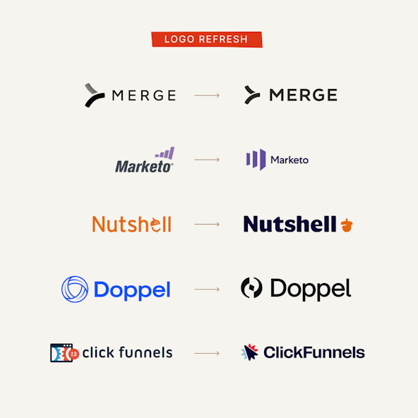 Examples of logo refreshes by Focus Lab