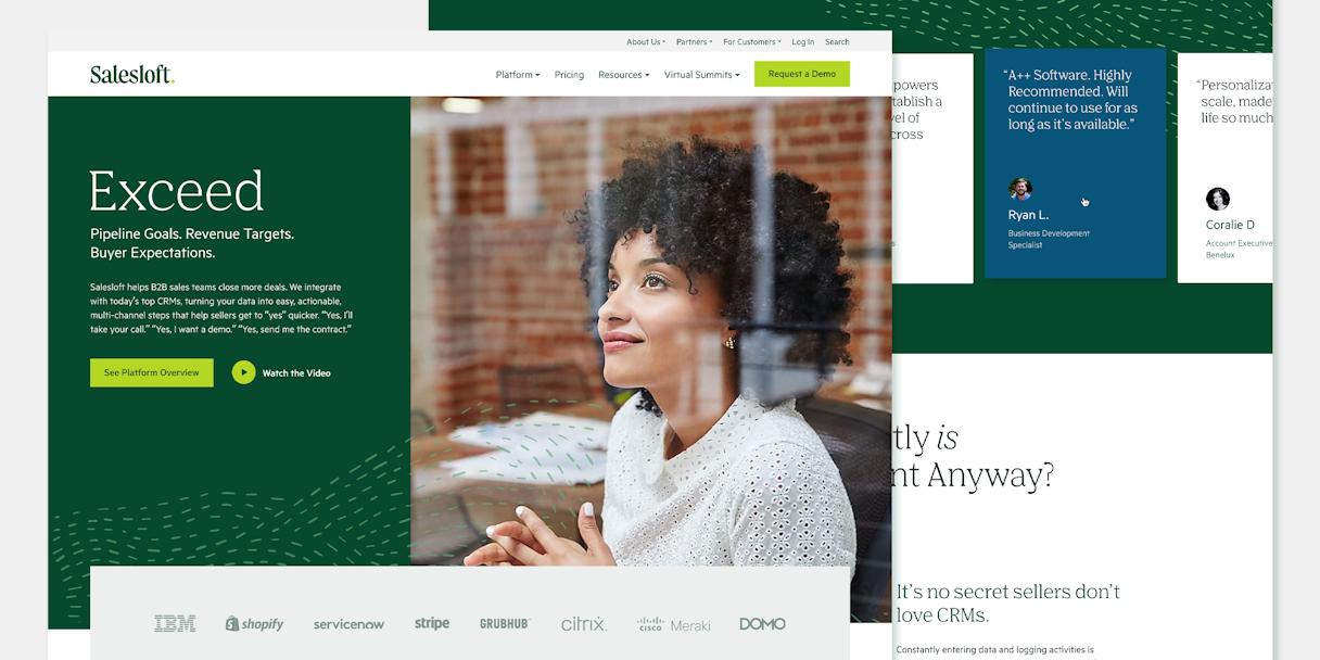 Salesloft homepage design
