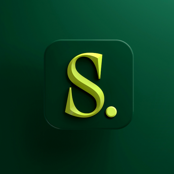 A monogram S rendered in 3D