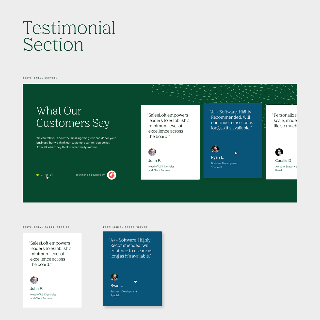 Sample interactive testimonials