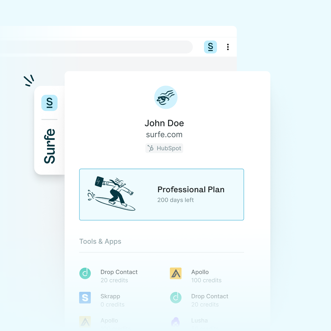 Surfe client1300 0003 Profile side panel