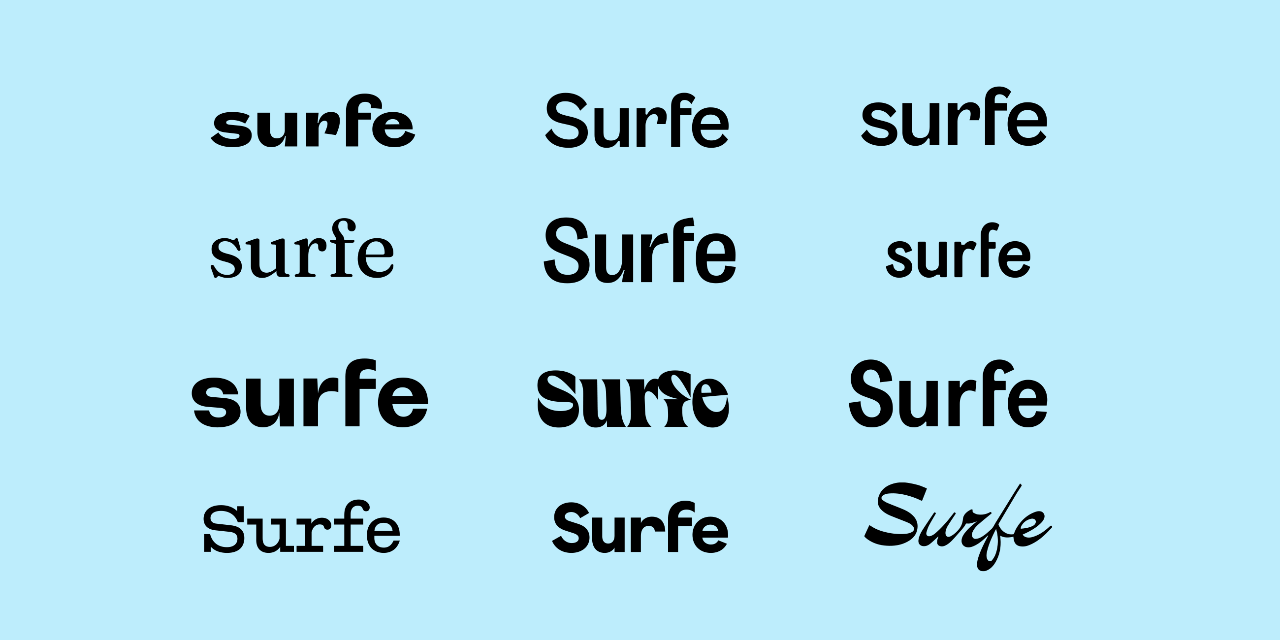 Surfe wordmarks