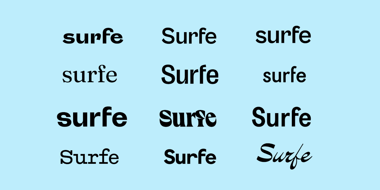 Surfe wordmarks