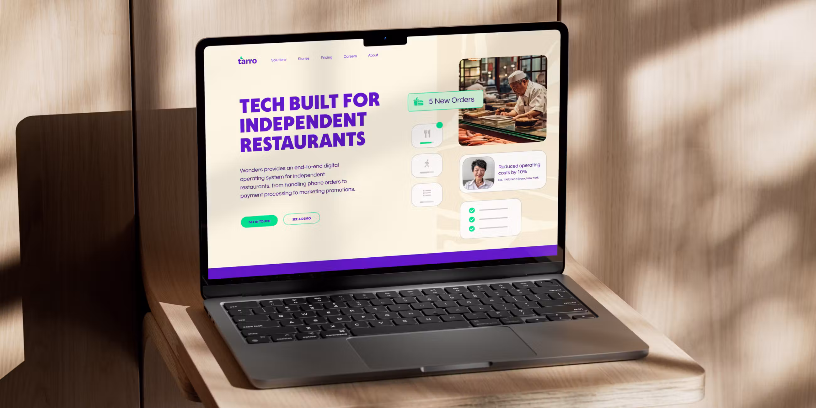Tarro site mockup