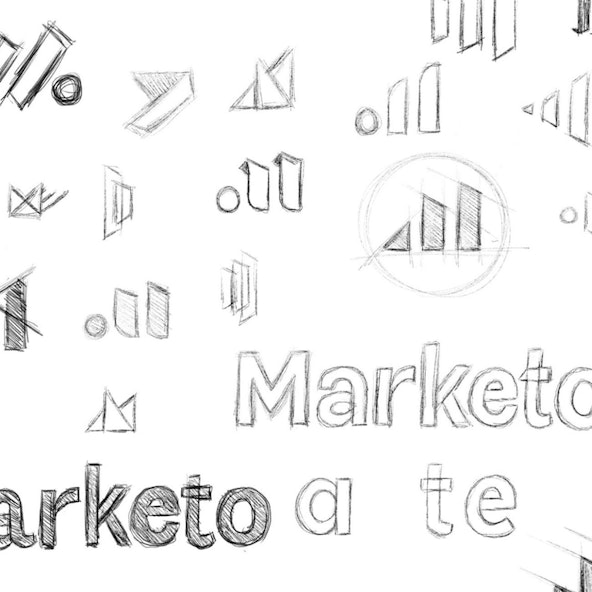 Various sketches for Marketo logos.
