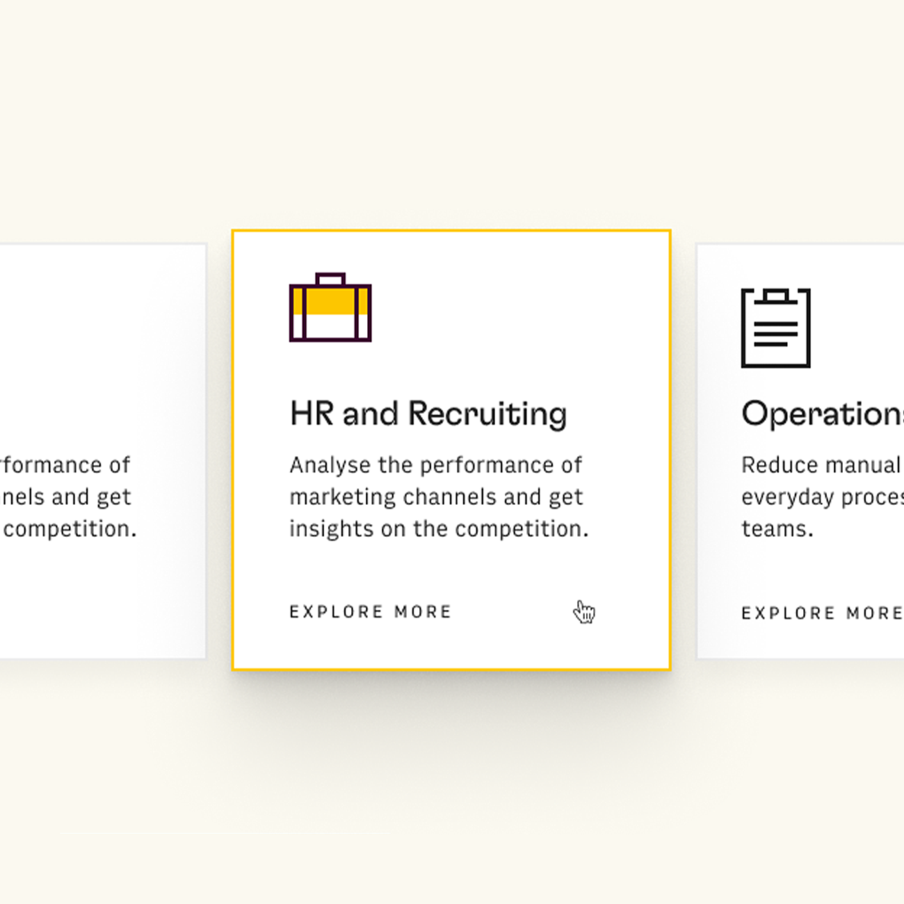 A hover state for the website, showcasing the difference between an inactive and active icon.